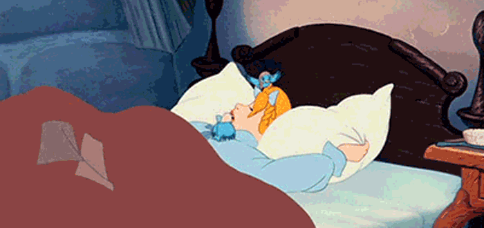 Princesa Disney, durmiendo.,